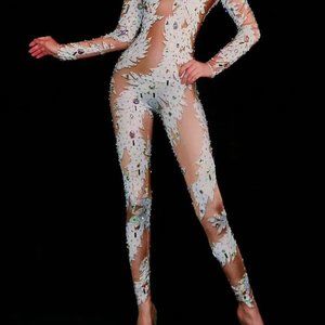 Aerial/Dance Unitard with Rhinestones